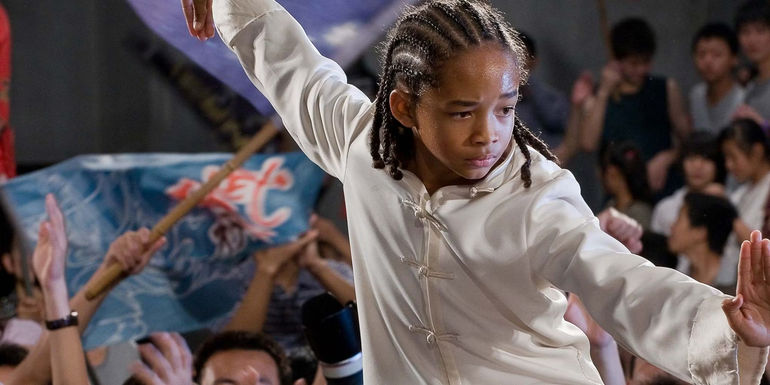 Jaden Smith as Dre Parker during the final scene of The Karate Kid 2010