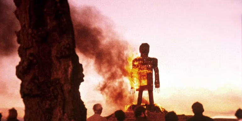 Fiery effigy in The Wicker Man