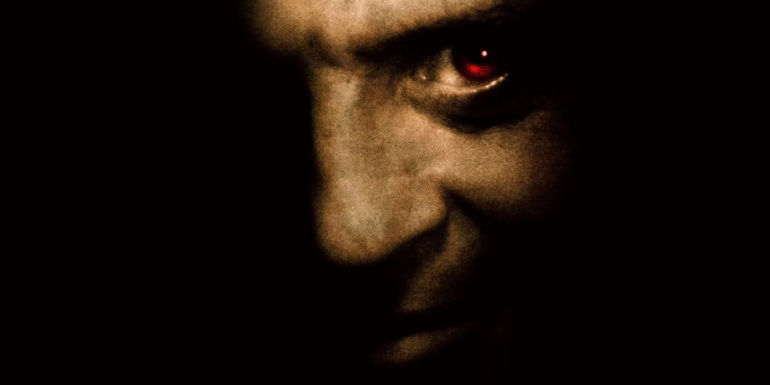 Anthony Hopkins in the shadows on the poster for Hannibal