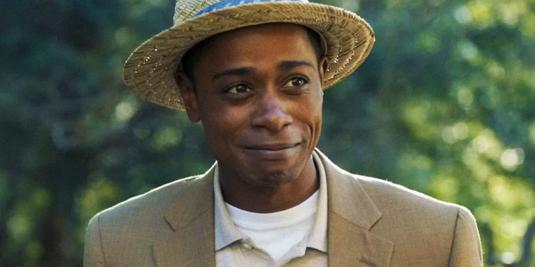 Lakeith Stanfield as Andre Hayworth and Logan King in Get Out