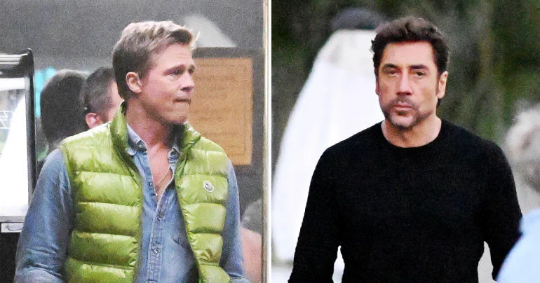 Brad Pitt and Javier Bardem Spotted Filming Their Upcoming Formula 1 Movie