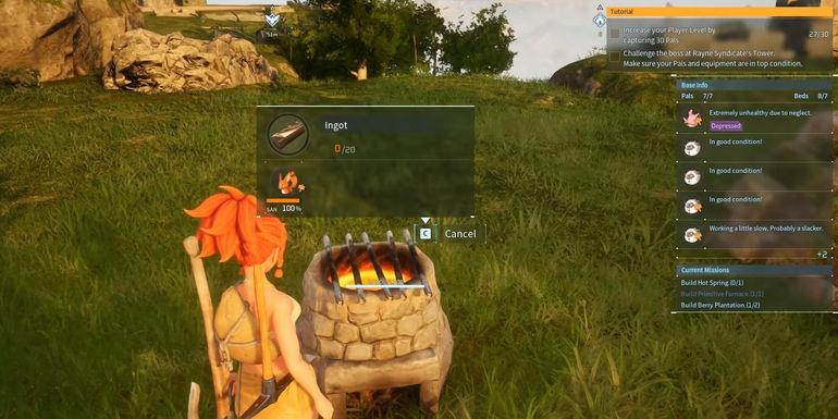 palworld crafting ingot using pal