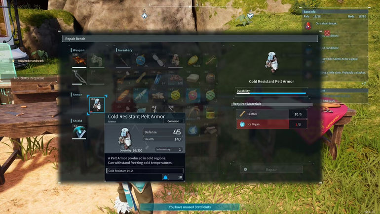 palworld repair armor