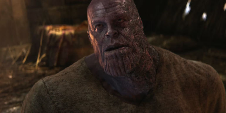 Thanos with a burnt face in Avengers: Endgame