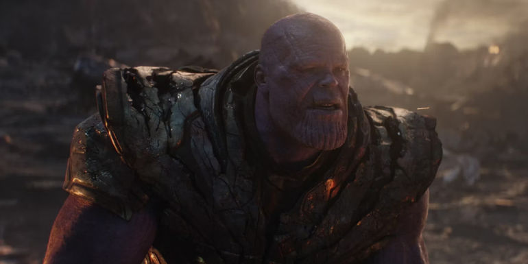 Josh Brolin as Thanos about to die in Avengers: Endgame