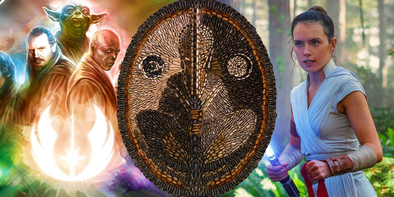 Prime Jedi symbol next to the Jedi Order of Star Wars' prequels and Rey Skywalker