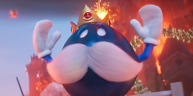 King Bob-Omb trying to put his fuse out in The Super Mario Bros Movie.