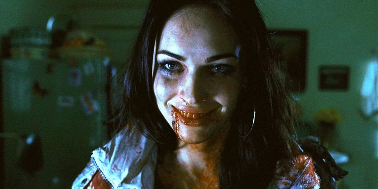 Megan Fox as Jennifer with a bloody smile In Jennifer's Body