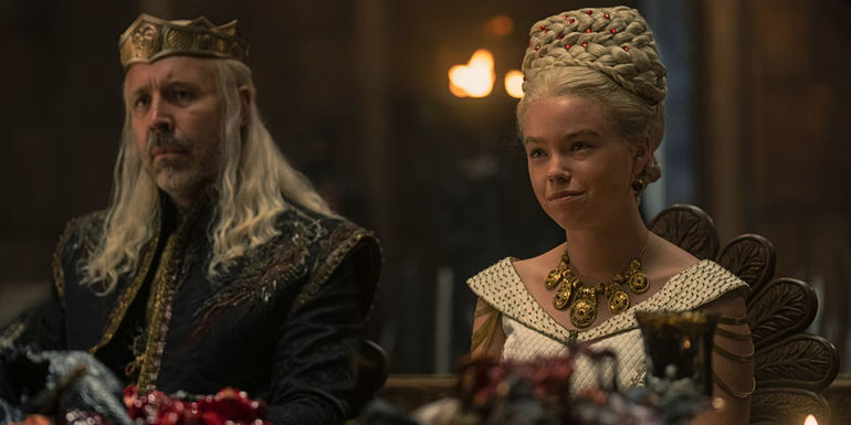 Viserys and Rhaenyra Targaryen in House of the Dragon