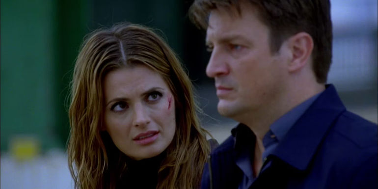 Beckett looking at Castle in Castle season 5 episode Probable Cause