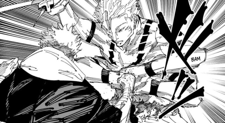 Yuji Itadori punching Ryomen Sukuna in Jujutsu Kaisen chapter 244 (Image via Shueisha)