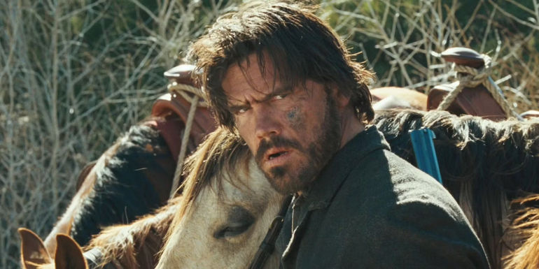 Josh Brolin as Tom Chaney looking serious in True Grit