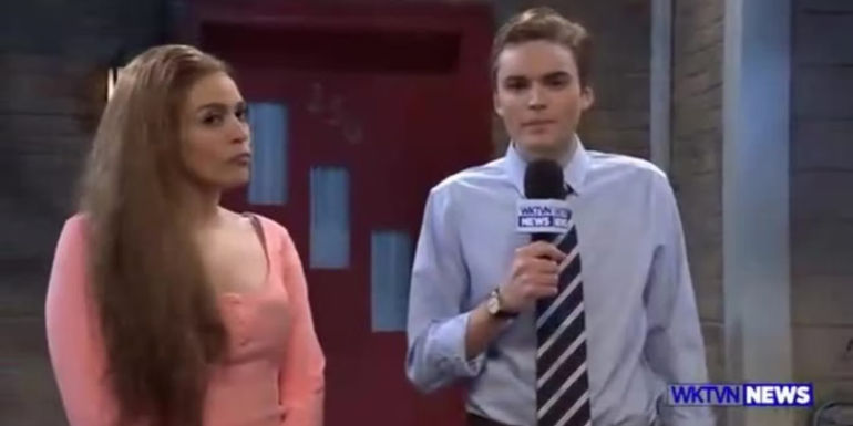 WKTVN News presenter interviewing a hillbilly on Saturday Night Live