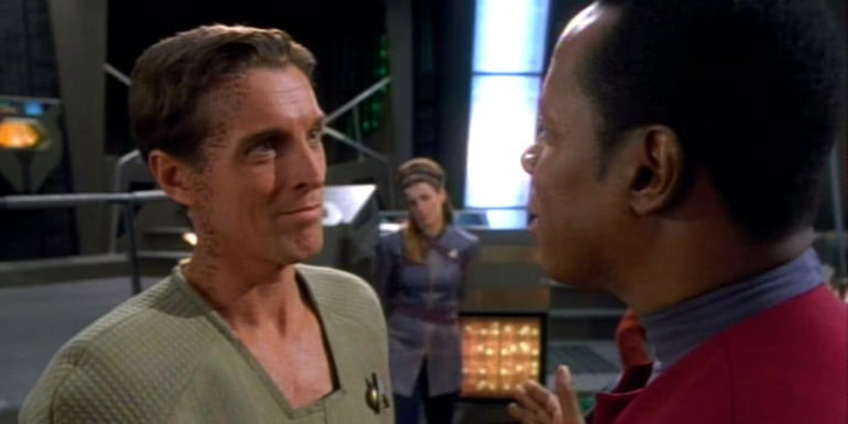 Verad Dax and Benjamin Sisko in Star Trek: DS9 Invasive Procedures