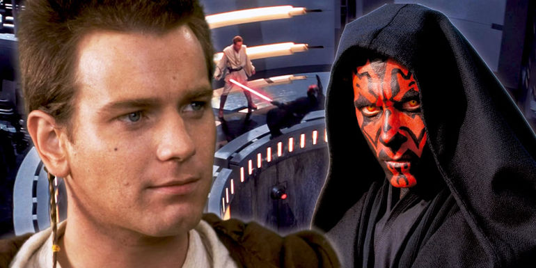 Obi-Wan Kenobi and Darth Maul in The Phantom Menace.