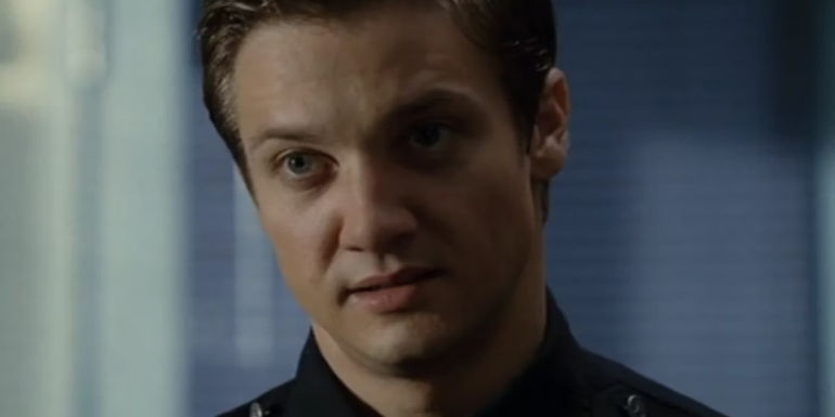 Brian (Jeremy Renner) looking serious in S.W.A.T.
