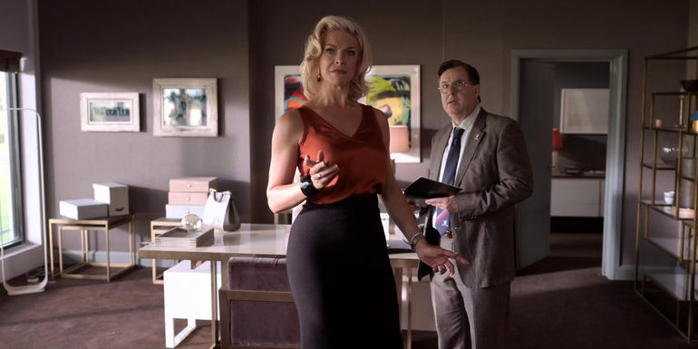 Rebecca (Hannah Waddingham) in her office in Ted Lasso