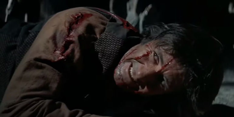 Buddy Von Horn as Marshal Duncan being whipped in High Plains Drifter