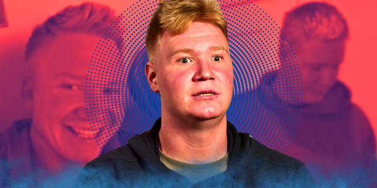 Sister Wives Paedon Brown montage with red background