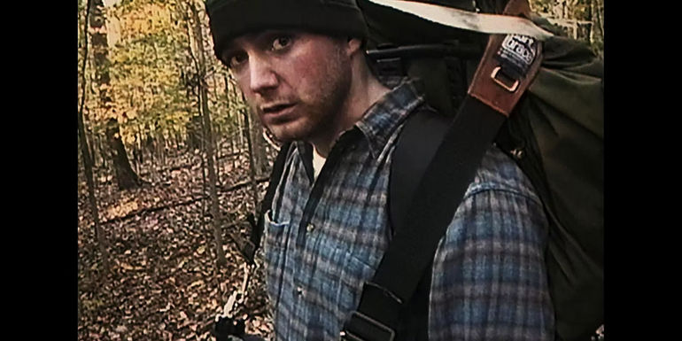 The Blair Witch Project Mike carrying his backpack