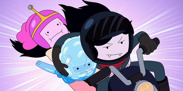 Princess Bubblegum riding on a bike in Adventure Time Distant Lands