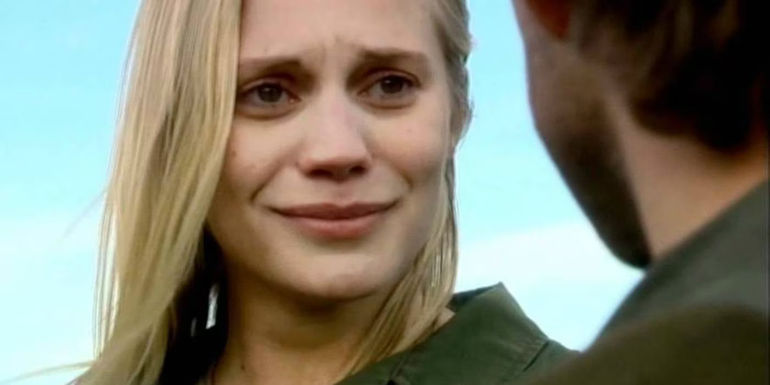 Katee Sackhoff as Starbuck in Battlestar Galactica's finale