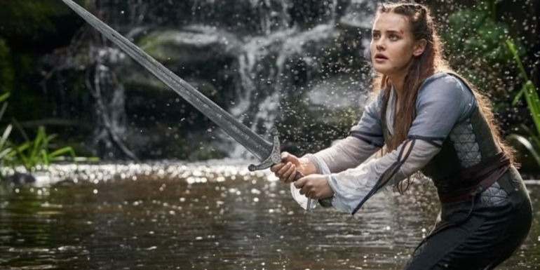 Nimue with her sword in Cursed