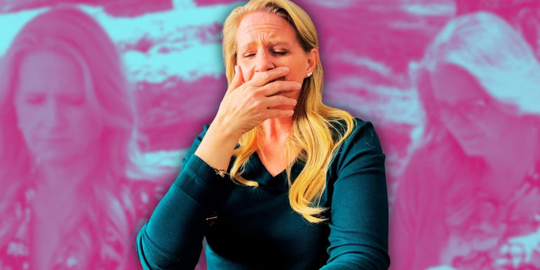 Montage of Sister Wives' Christine Brown looking upset
