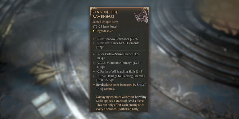 Diablo 4: Ring of the Ravenous