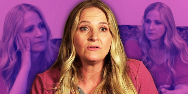 Sister Wives star Christine Brown with worried look.