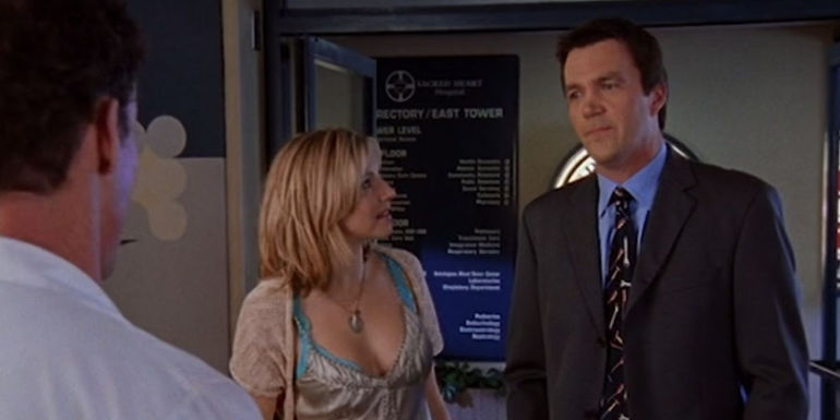 Sarah Clarke as Elliot and Neil Flynn as the Janitor in Scrubs