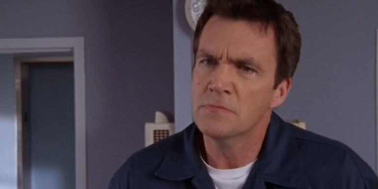 Neil Flynn as the Janitor in Scrubs with a furrowed brow