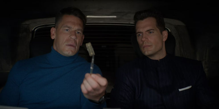 Wyatt and Agent Argylle sit in a car together on a mission in Argylle