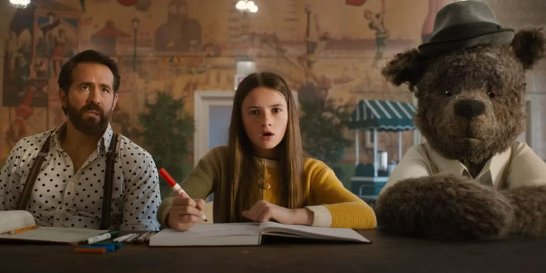 Bea (Cailey Fleming) and the Man Upstairs (Ryan Reynolds) with an imaginary friend in IF