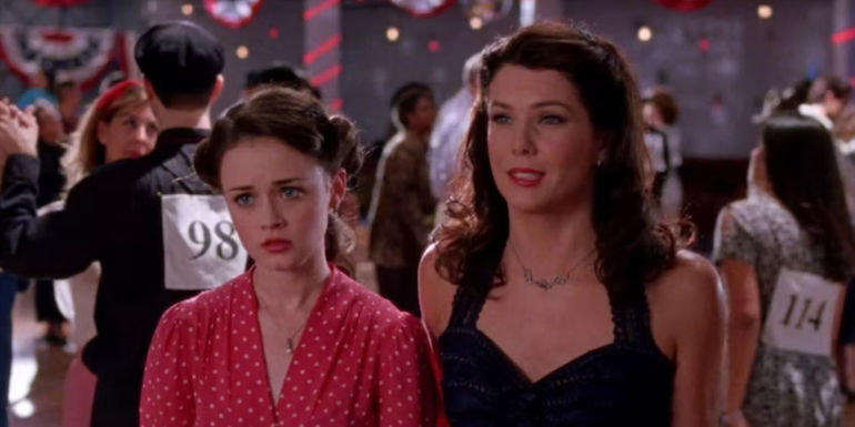 Rory and Lorelai at a dance in Gilmore Girls