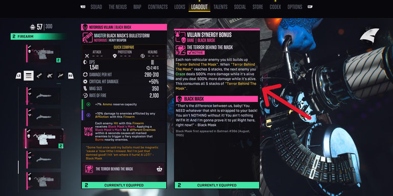 Villain synergy description for two-face