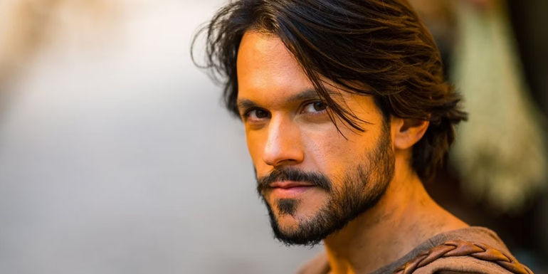 Judas Iscariot looking toward the camera in The Chosen