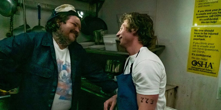 Neil Fak and Carmy talking in The Bear's kitchen