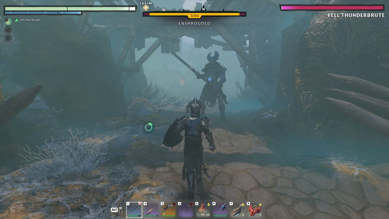 Thunderbrute by the Ancient Bridge in Enshrouded