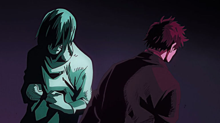 Yoichi, shown in green, standing adjacent to his brother AFO (Image via Studio Bones)