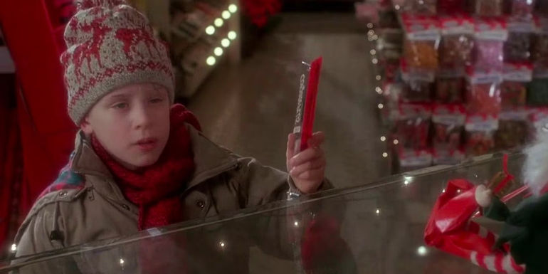 Macaulay Culkin's Kevin Holding a Toothbrush in Home Alone