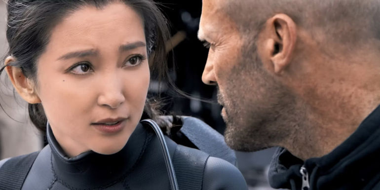 Li Bingbing and Jason Statham about to dive in The Meg
