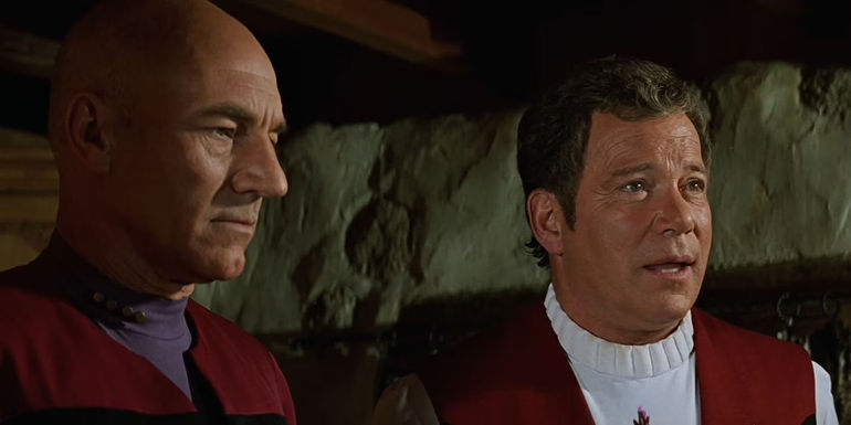 Picard and Kirk in the Nexus in Star Trek Generations