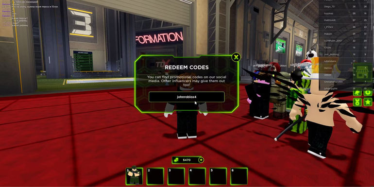 Roblox Tower Defense X: a code entry field