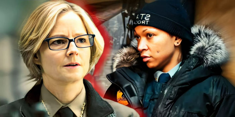 Jodi Foster as Liz Danvers and Kali Reis as Navarro in True Detective Night Country