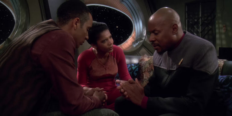 Ben Sisko Jake Sisko Kasidy Yates family meeting DS9 HD