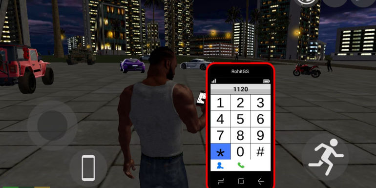 Indian Bike Driving 3D: the player entering the code