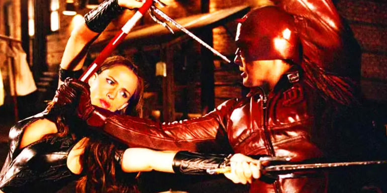 Jennifer Garner's Elektra and Ben Affleck's Daredevil in 2003's Daredevil film