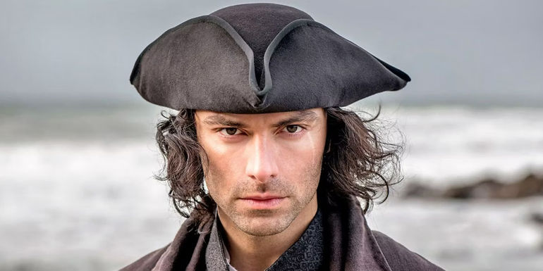 Ross Poldark on a beach