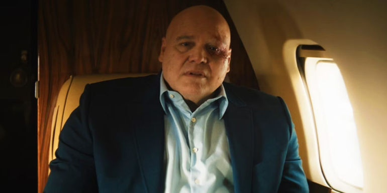 Wilson Fisk watching Mayoral news broadcast in Echo